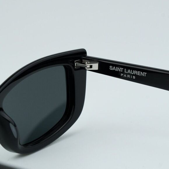 SALE! NEW Saint Laurent SL658 001 Black Rectangle Unisex Sunglasses main image 12